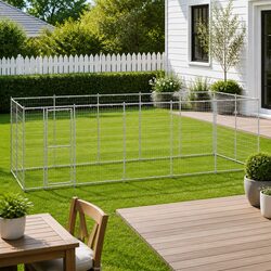 Dog Kennel Run Enclosure Galvanised Steel Large Outdoor Exercise Pen Play Area