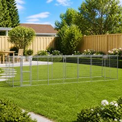 Dog Kennel Outdoor Galvanised Steel Exercise Enclosure Run Mesh Secure Latch