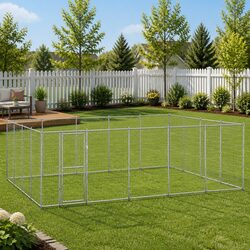 Dog Kennel Outdoor Exercise Pen Galvanised Steel Mesh Enclosure Run Cage