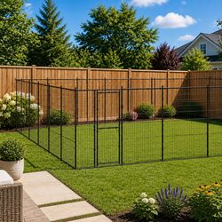 Dog Kennel Outdoor Run Exercise Pen Steel Mesh Enclosure Large Play Area