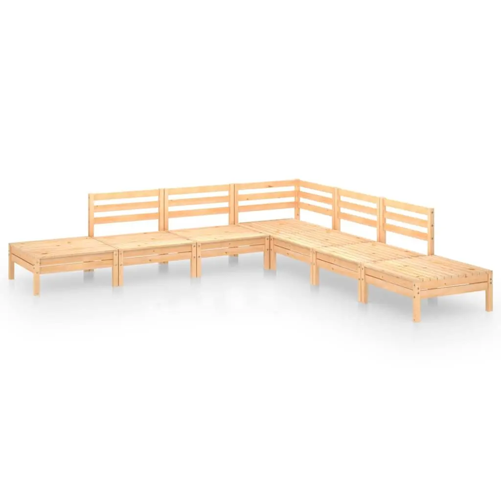 7 Piece Wooden Garden Lounge Set Pallet Design Outdoor Furniture Brown Sofa