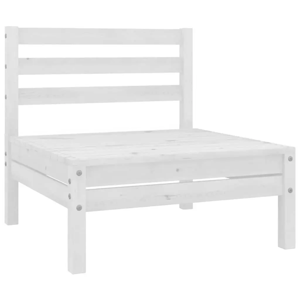 6 Piece Garden Lounge Set Solid Wood Patio Furniture Outdoor Sofa White