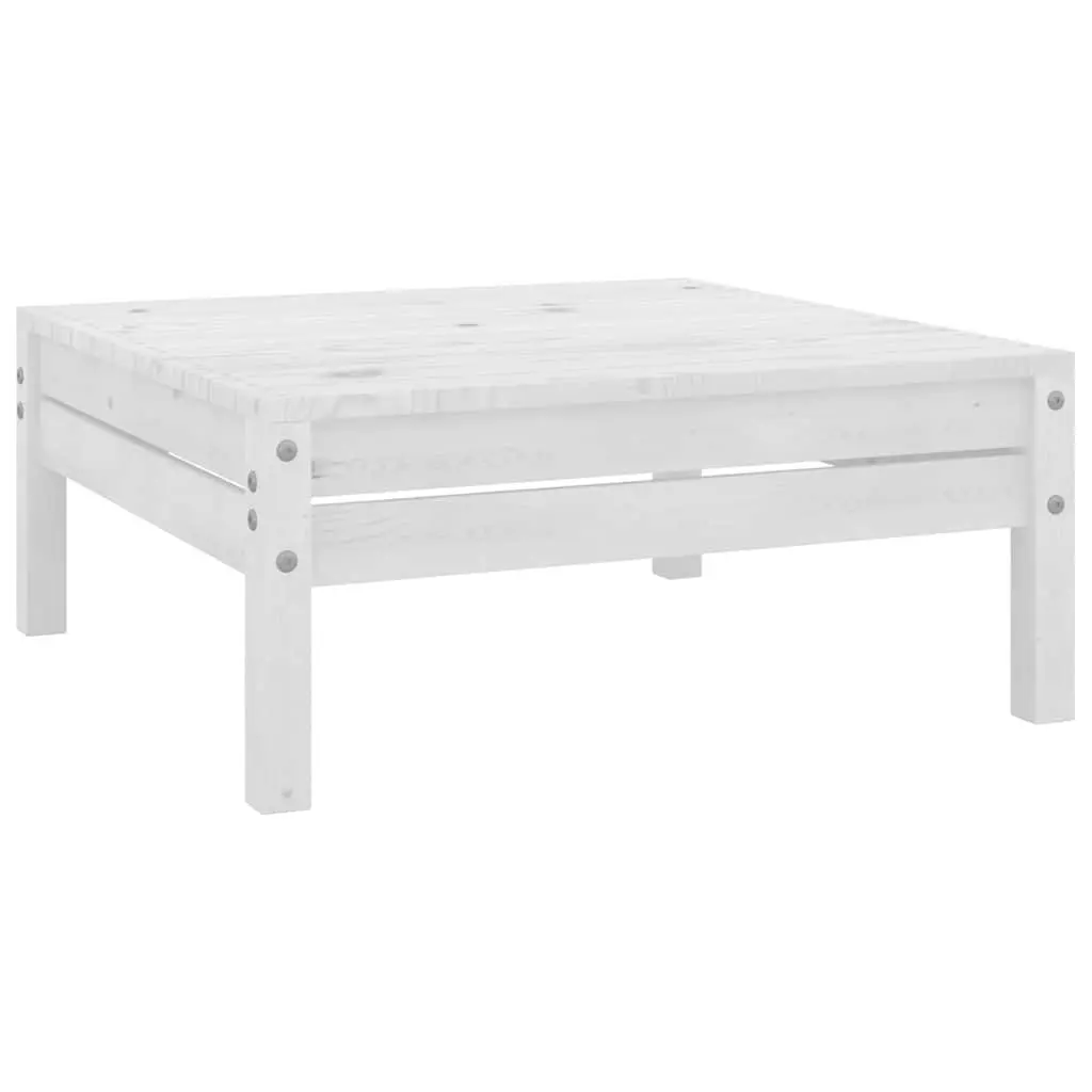 6 Piece Garden Lounge Set Solid Wood Patio Furniture Outdoor Sofa White