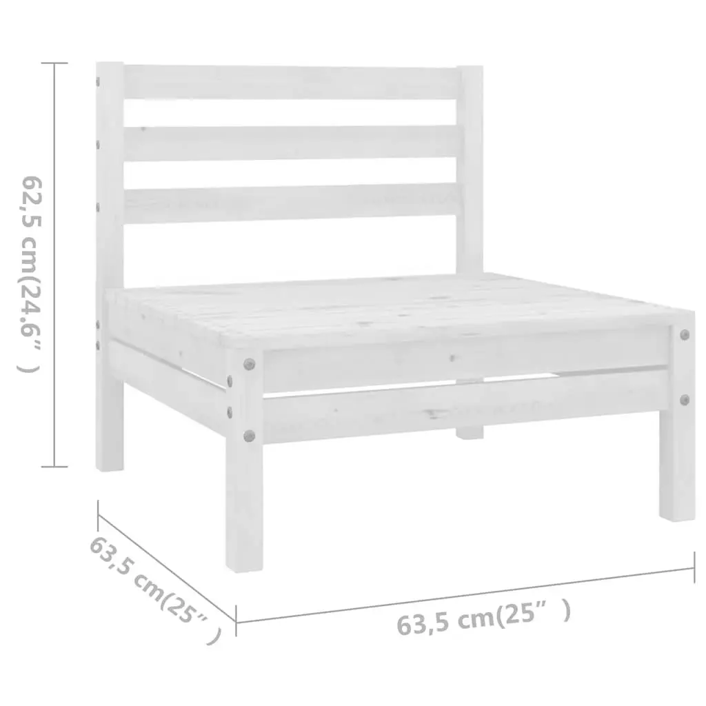 6 Piece Garden Lounge Set Solid Wood Patio Furniture Outdoor Sofa White
