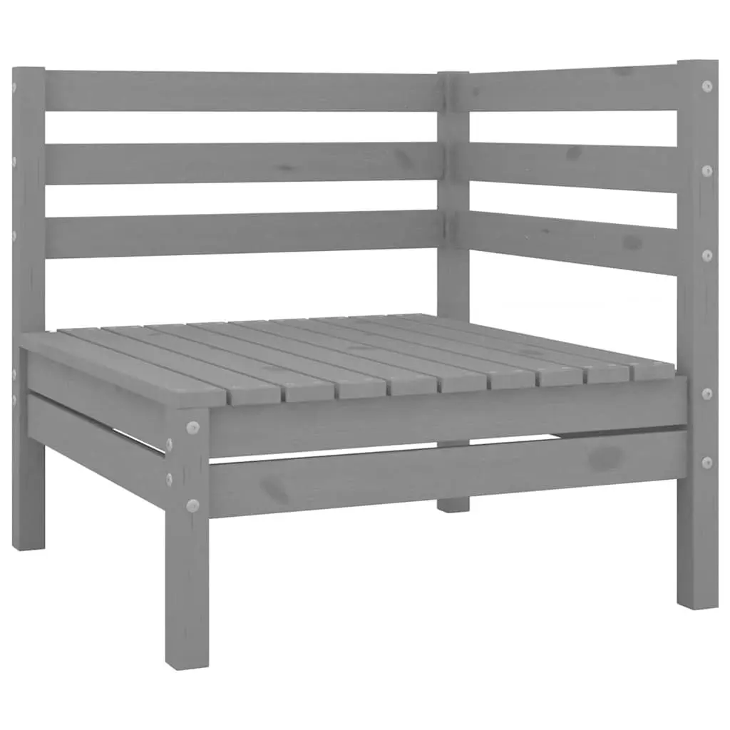 7 Piece Garden Lounge Set Solid Wood Patio Sofa Outdoor Furniture Grey