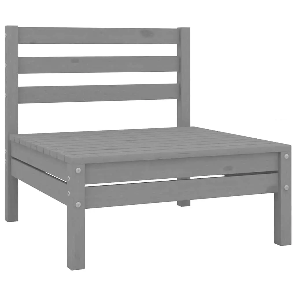 7 Piece Garden Lounge Set Solid Wood Patio Sofa Outdoor Furniture Grey