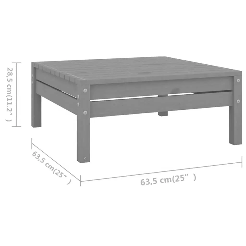 7 Piece Garden Lounge Set Solid Wood Patio Sofa Outdoor Furniture Grey