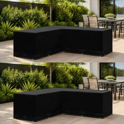 Garden Furniture Cover L-Shaped Set 2 pcs Outdoor Protector 250x250x90 cm