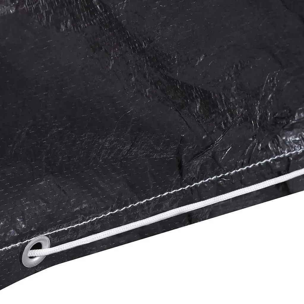 Garden Furniture Cover L-Shaped 2 Piece Set 250x250x90 cm Black Water-resistant UV-resistant Polyethylene