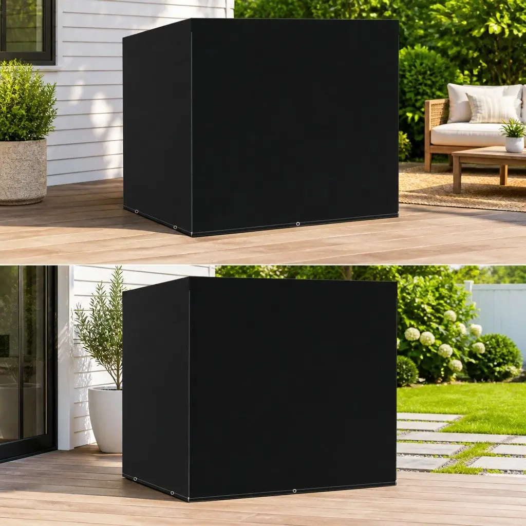 Swing Bench Cover Set 2 pcs Durable Polyethylene Water Resistant Black 135 x 105 x 175 cm
