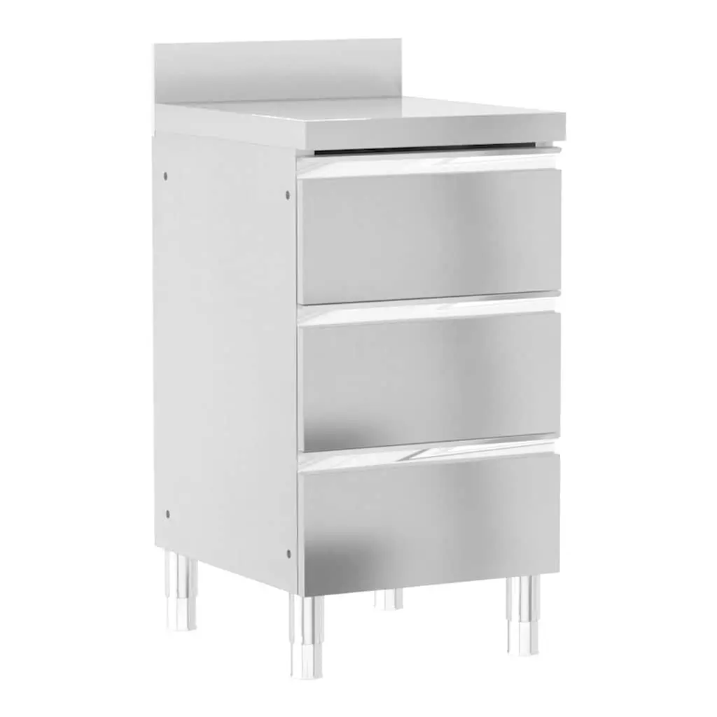 Commercial Kitchen Cabinet Stainless Steel Storage Unit 3 Piece Set