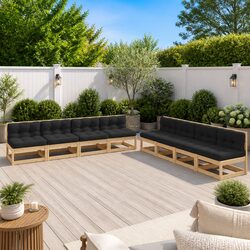 Garden Lounge Set 8 Piece Outdoor Furniture Patio Sofa with Cushions Anthracite