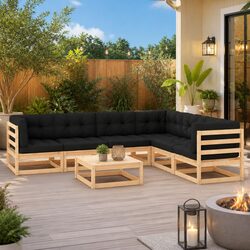 7 Piece Garden Lounge Set Outdoor Furniture Patio Sofa Cushions Seating