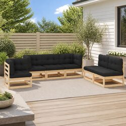 6 Piece Garden Lounge Set Outdoor Furniture Modular Patio Seating Anthracite