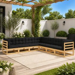 7 Piece Garden Lounge Set with Cushions Outdoor Furniture Patio Seating