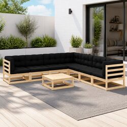 Garden Lounge Set 8 Piece Outdoor Furniture with Cushions Modular Patio