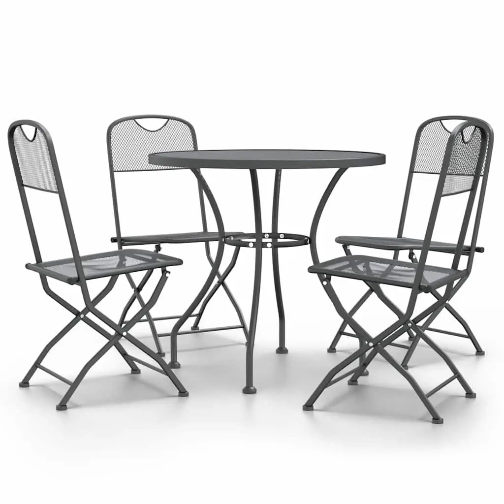5 Piece Garden Dining Set Expanded Metal Mesh Anthracite Outdoor Patio Furniture
