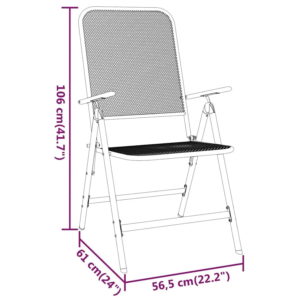 Garden Dining Set 3 Piece Outdoor Patio Furniture Folding Chairs Table