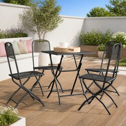 Garden Dining Set 5 Piece Outdoor Furniture Patio Table Chairs Foldable