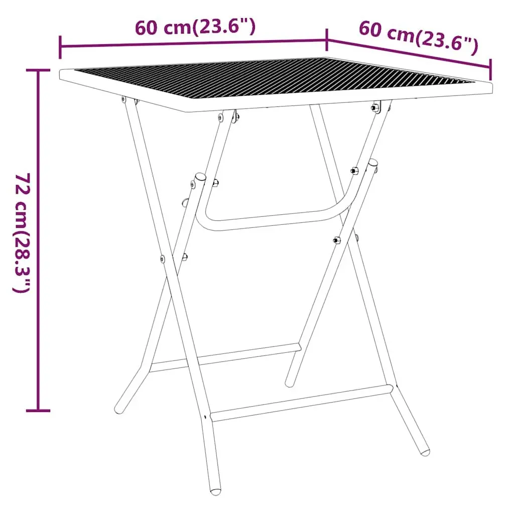 3 Piece Garden Dining Set Anthracite Expanded Metal Mesh Outdoor Furniture