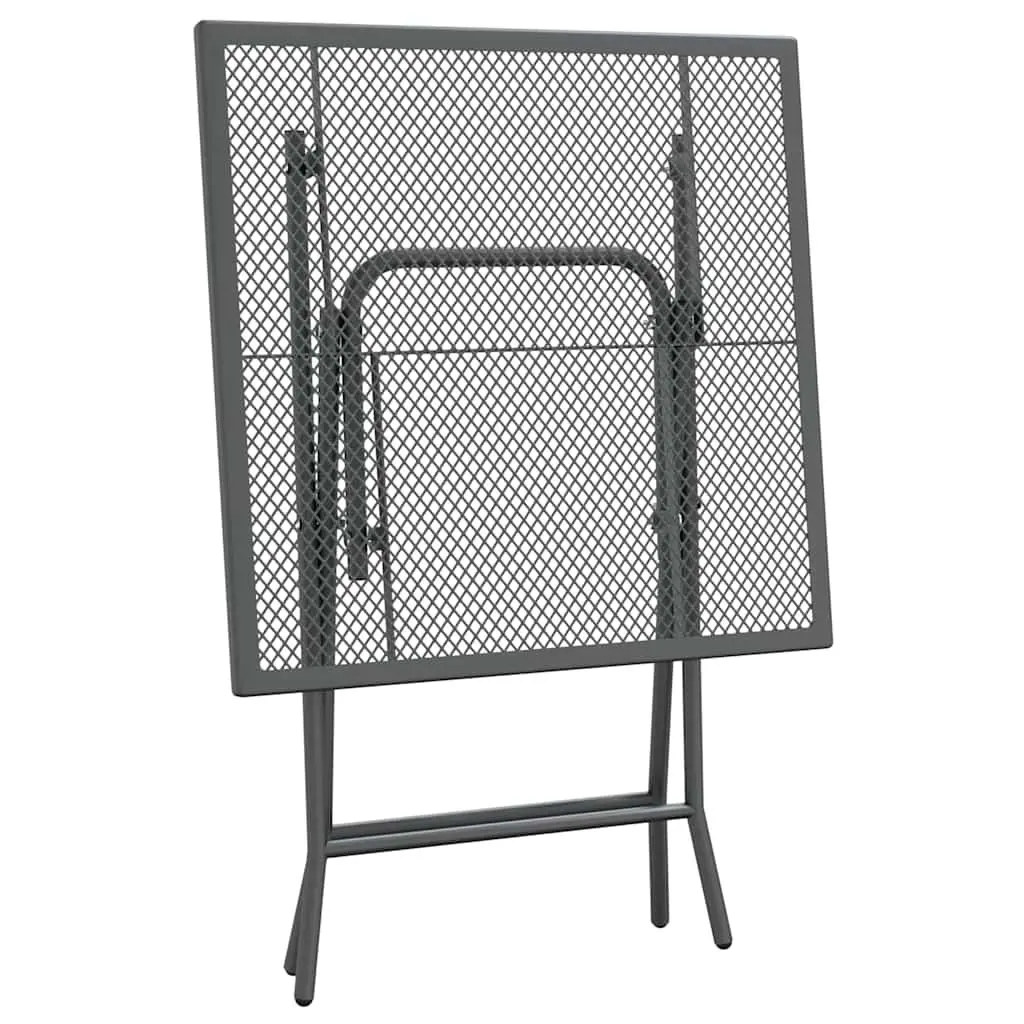3 Piece Garden Dining Set Anthracite Expanded Metal Mesh Outdoor Furniture