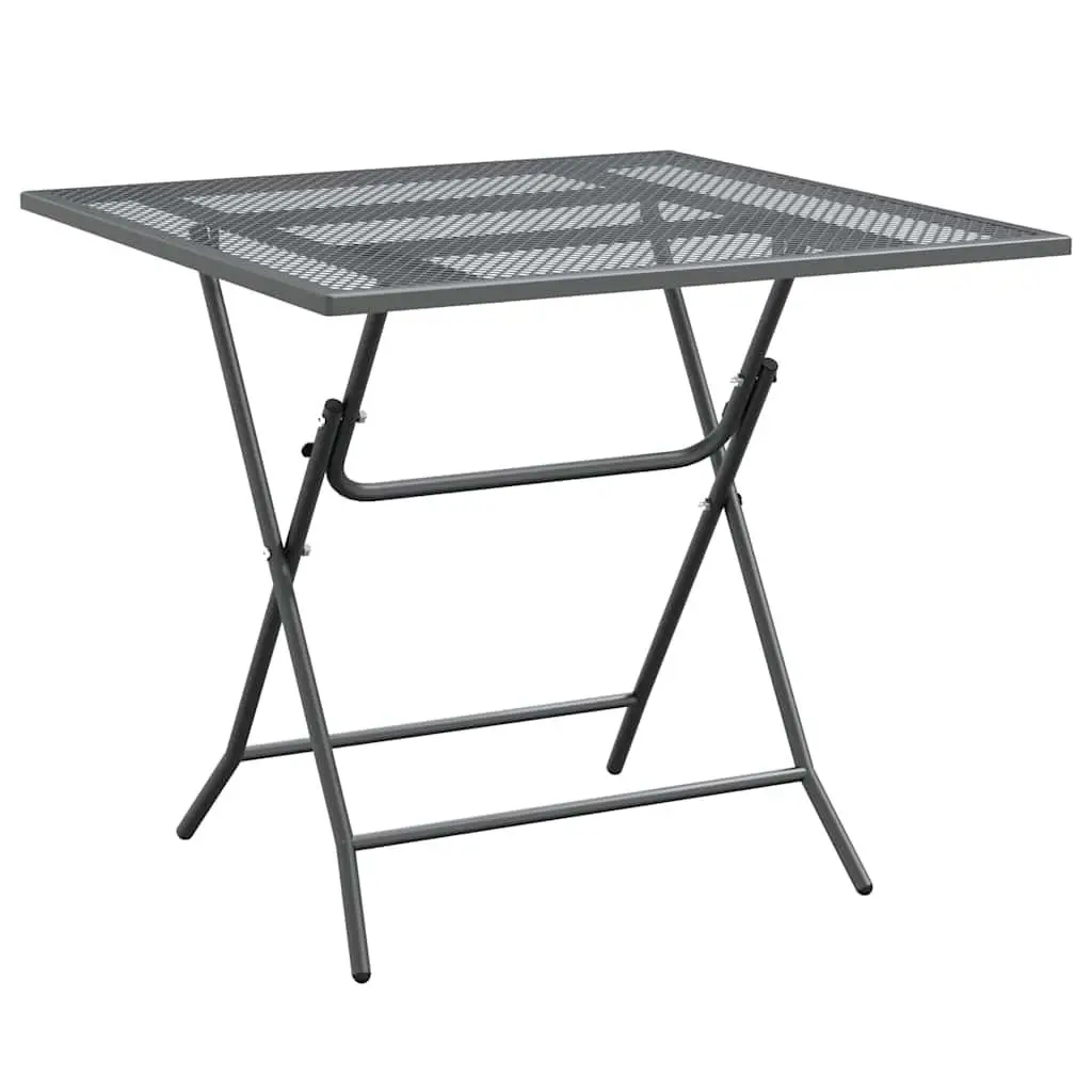 Garden Dining Set 3 Piece Outdoor Patio Furniture Foldable Metal Mesh Anthracite