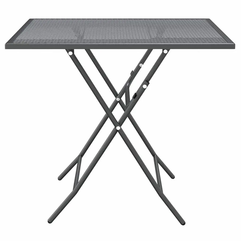 Garden Dining Set 3 Piece Outdoor Patio Furniture Foldable Metal Mesh Anthracite