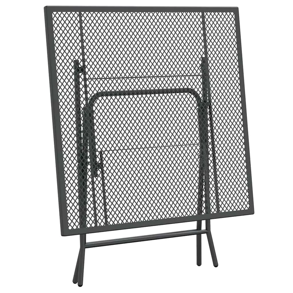 Garden Dining Set 3 Piece Outdoor Patio Furniture Foldable Metal Mesh Anthracite