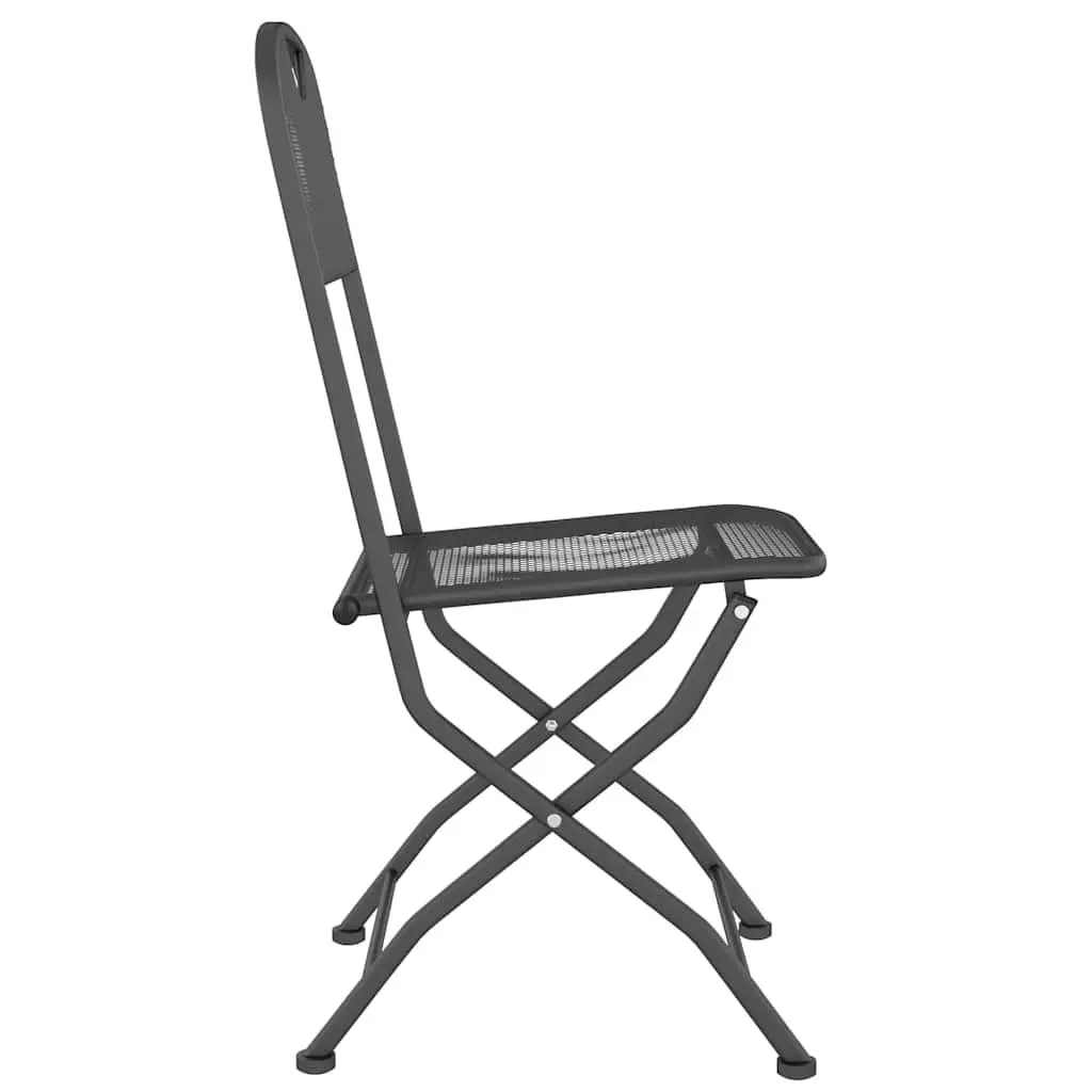 5 Piece Outdoor Garden Dining Set Foldable Patio Table Chairs Anthracite