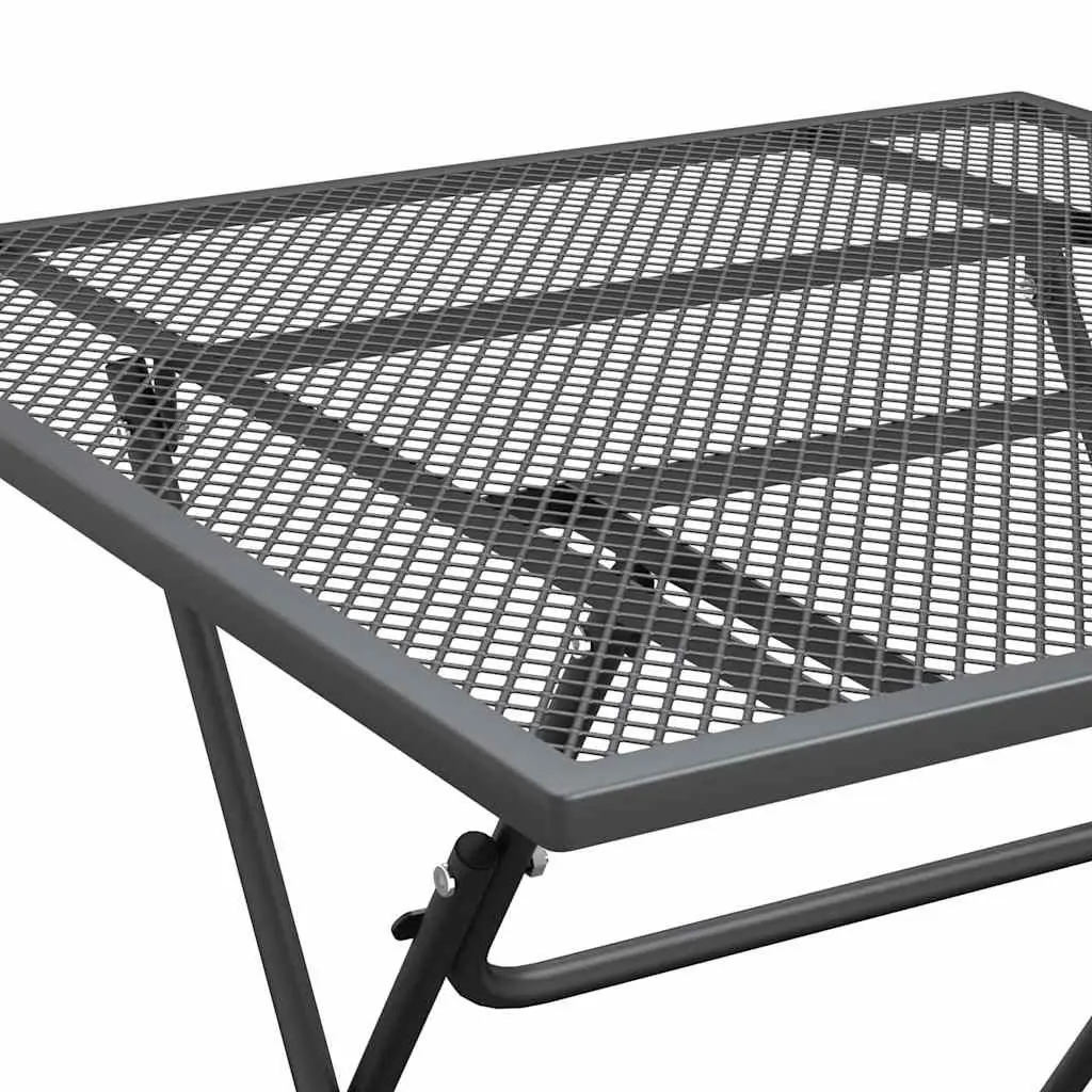 5 Piece Outdoor Garden Dining Set Foldable Patio Table Chairs Anthracite