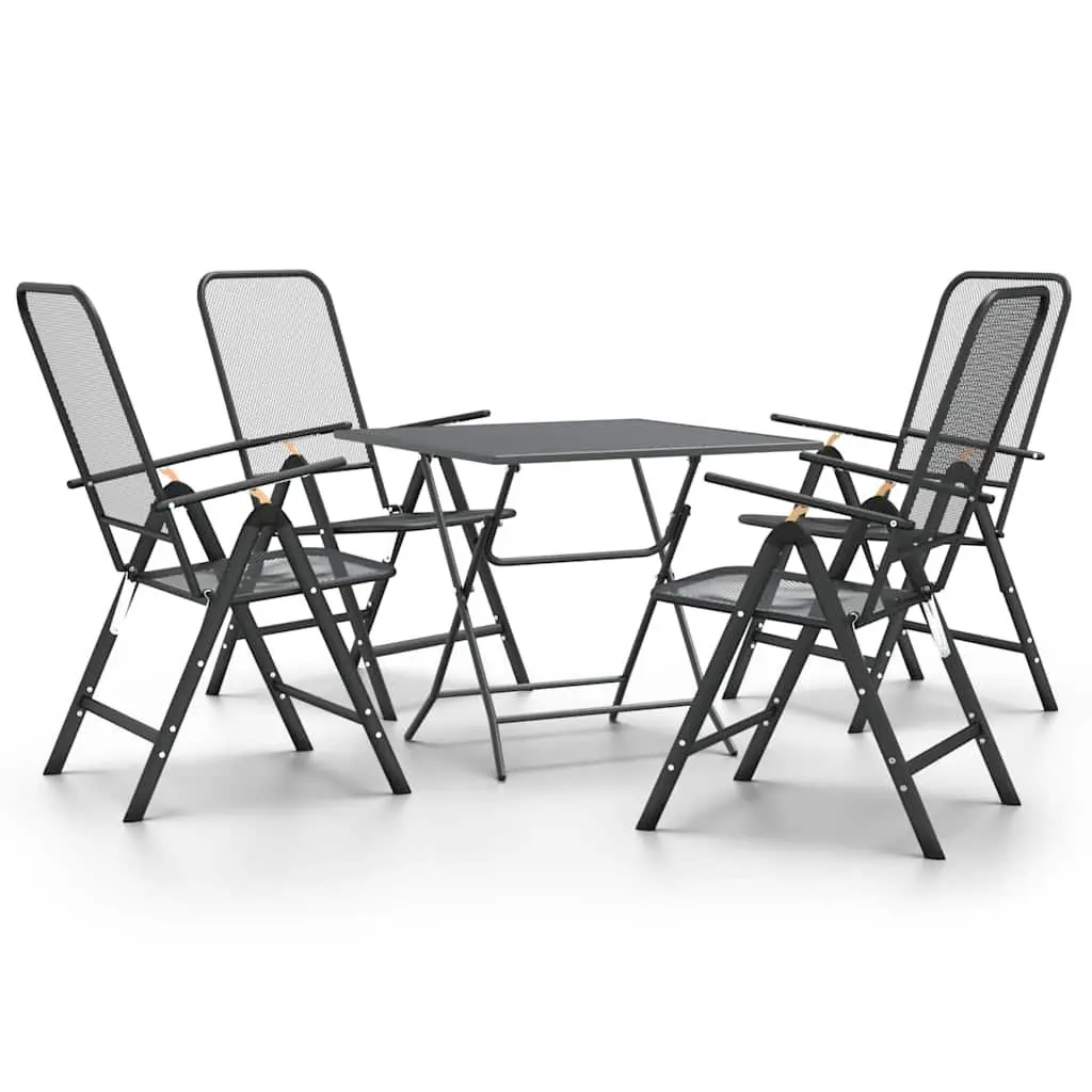 5 Piece Garden Dining Set Outdoor Patio Furniture Foldable Chairs Table