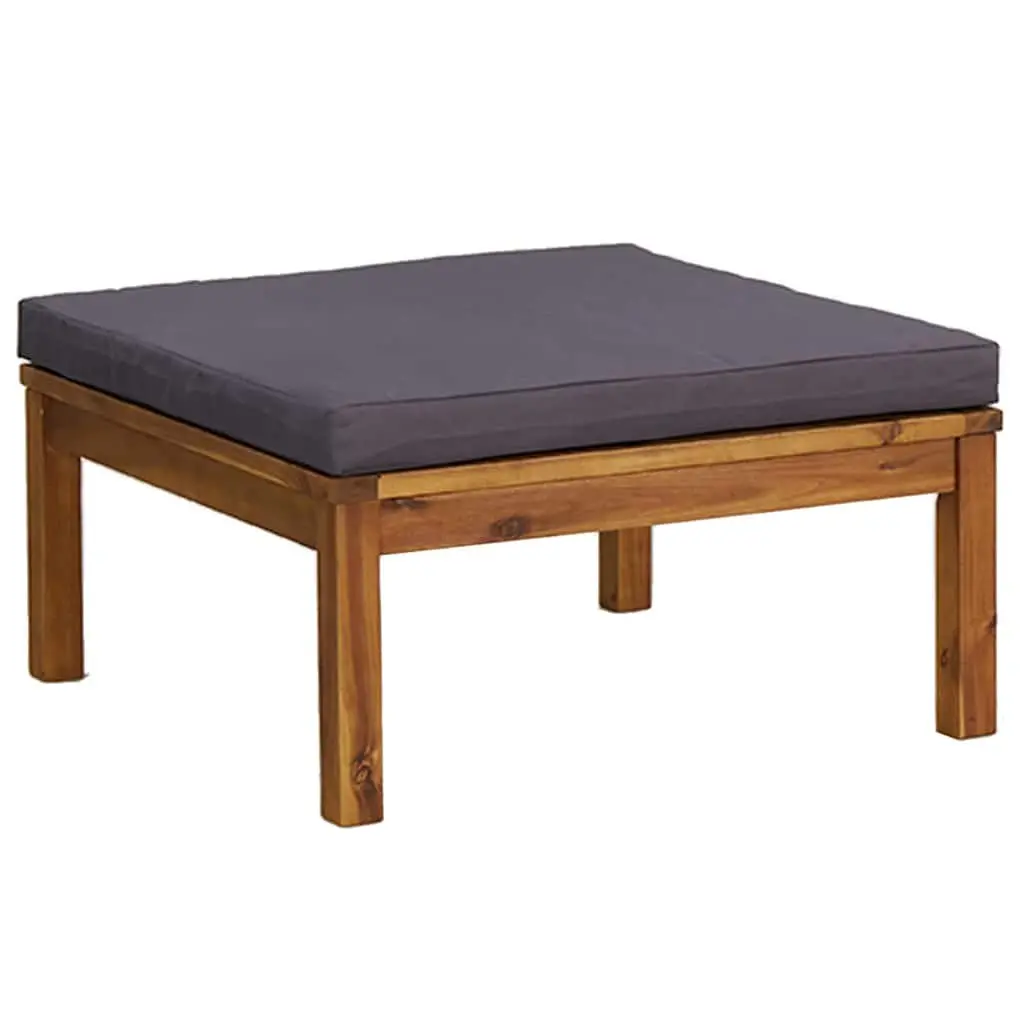 5 Piece Garden Lounge Set with Cushions Grey Acacia Wood Outdoor Furniture Patio