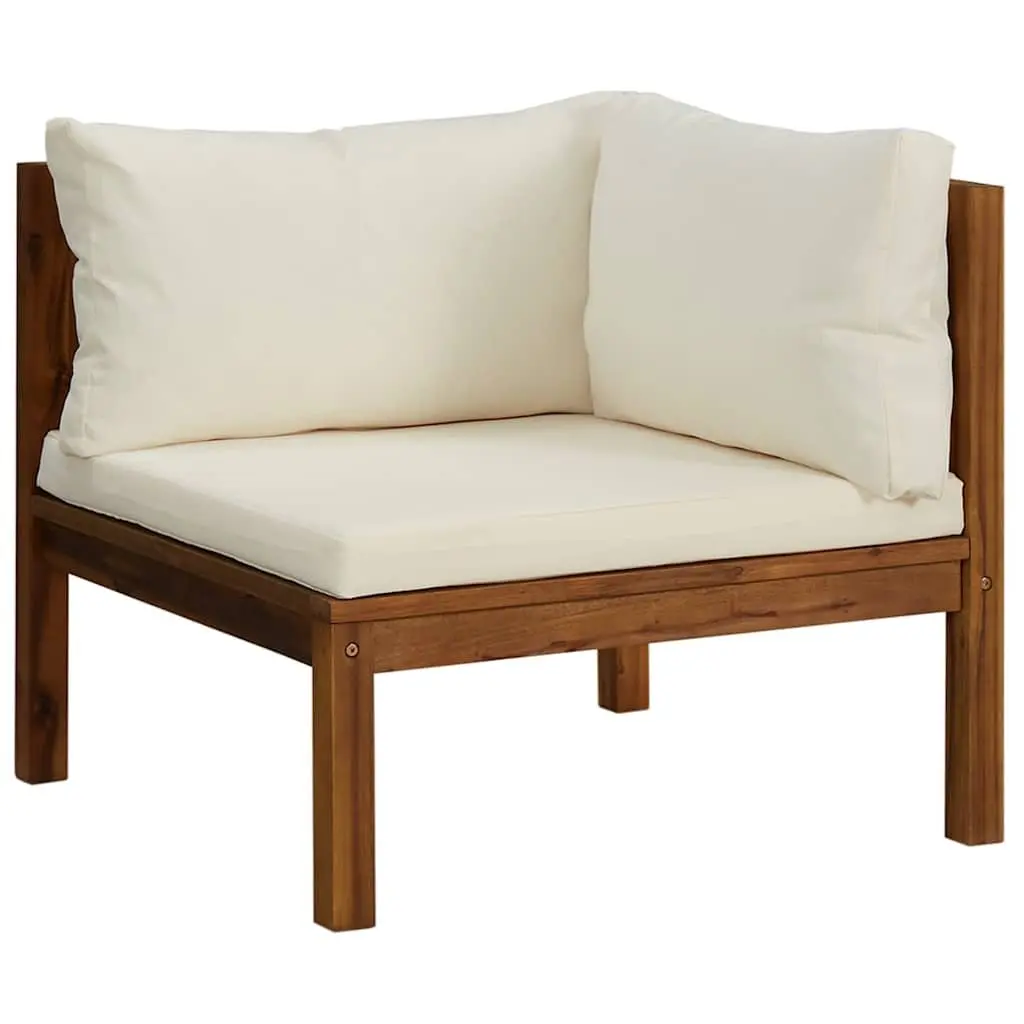 5 Piece Garden Lounge Set Outdoor Furniture Patio Sofa Coffee Table Cream