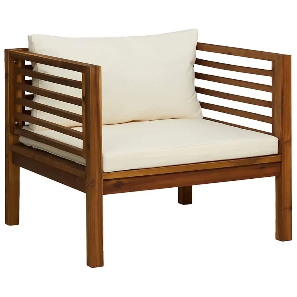 5 Piece Garden Lounge Set Outdoor Furniture Patio Sofa Coffee Table Cream
