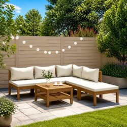 Garden Lounge Set 6 Piece Outdoor Furniture Sofa Coffee Table Modular Acacia