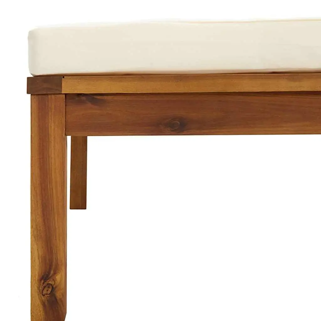 3 Piece Outdoor Lounge Set Garden Furniture Acacia Wood with Cream Cushions