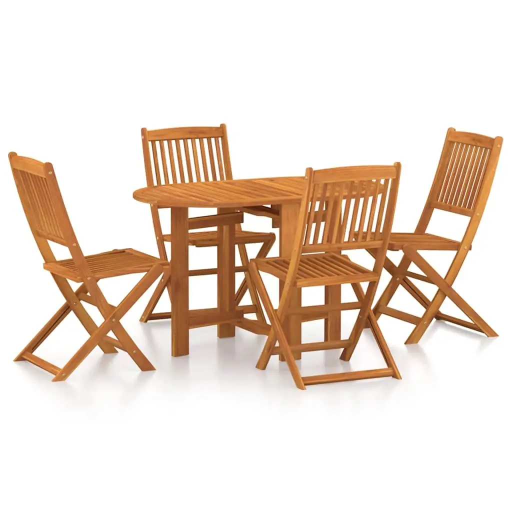 5 Piece Garden Dining Set Outdoor Patio Furniture Table Chairs Brown Wood