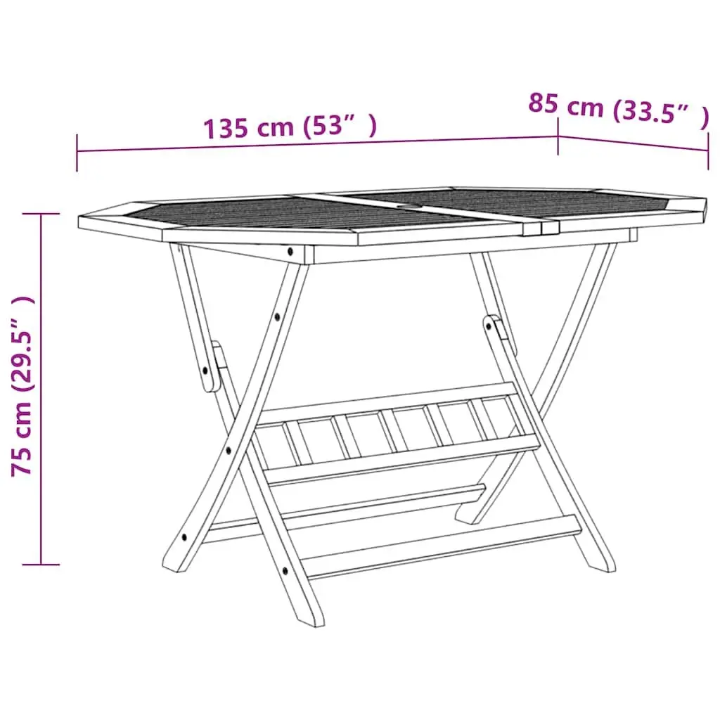 7 Piece Outdoor Garden Dining Set Wood Patio Table Chairs Foldable Compact