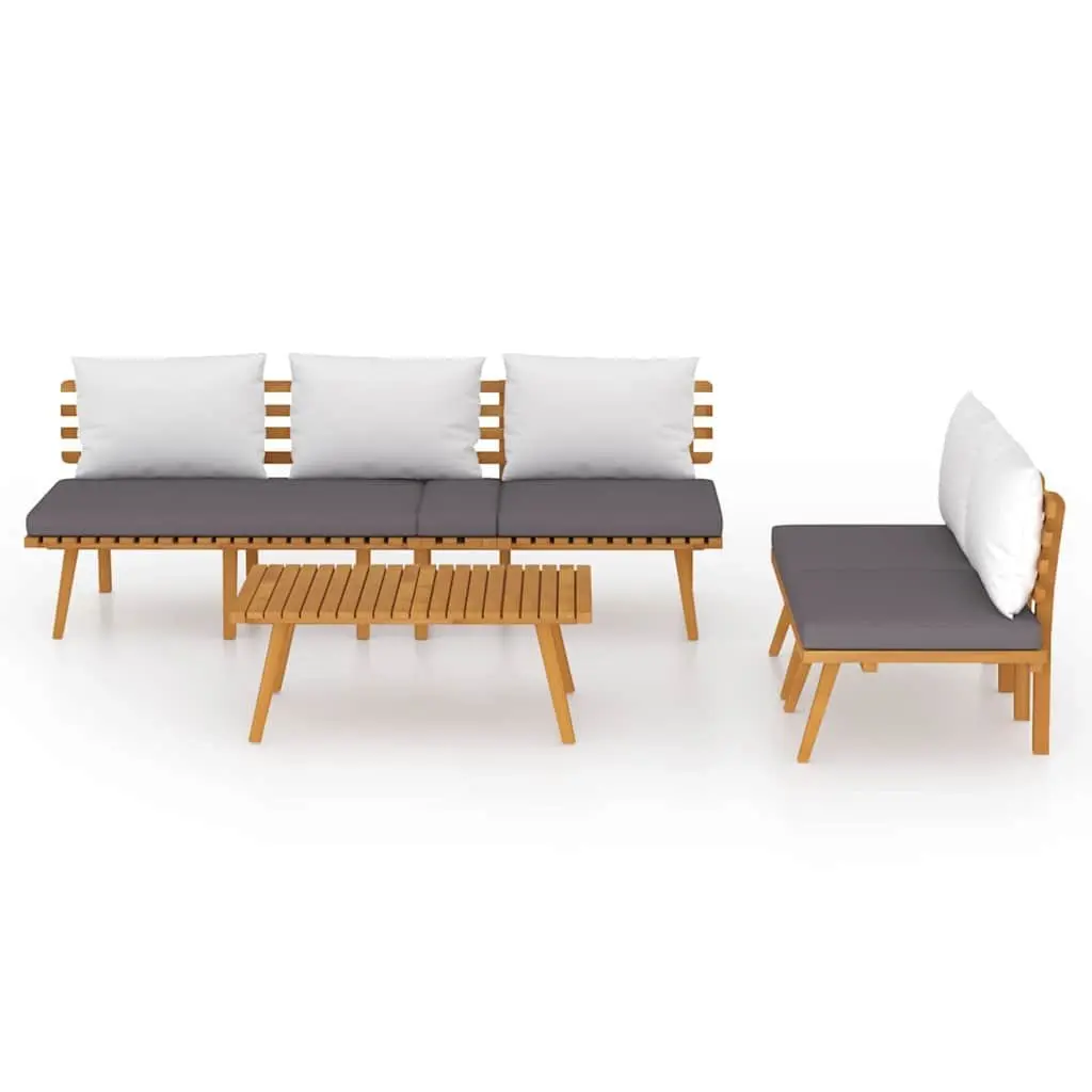 4 Piece Garden Lounge Set Solid Acacia Wood Outdoor Patio Furniture with