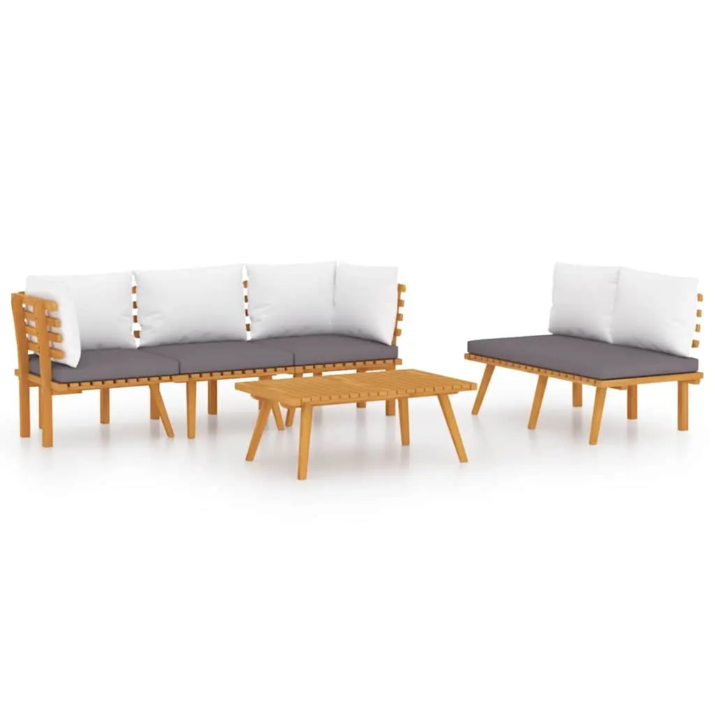 5 Piece Garden Lounge Set Solid Acacia Wood Outdoor Patio Furniture Brown