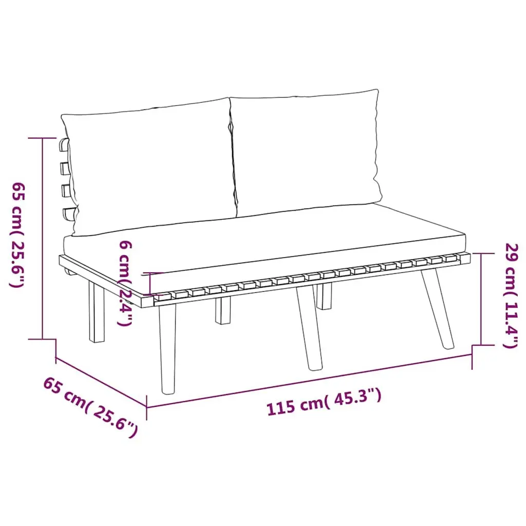 5 Piece Garden Lounge Set Solid Acacia Wood Outdoor Patio Furniture Brown