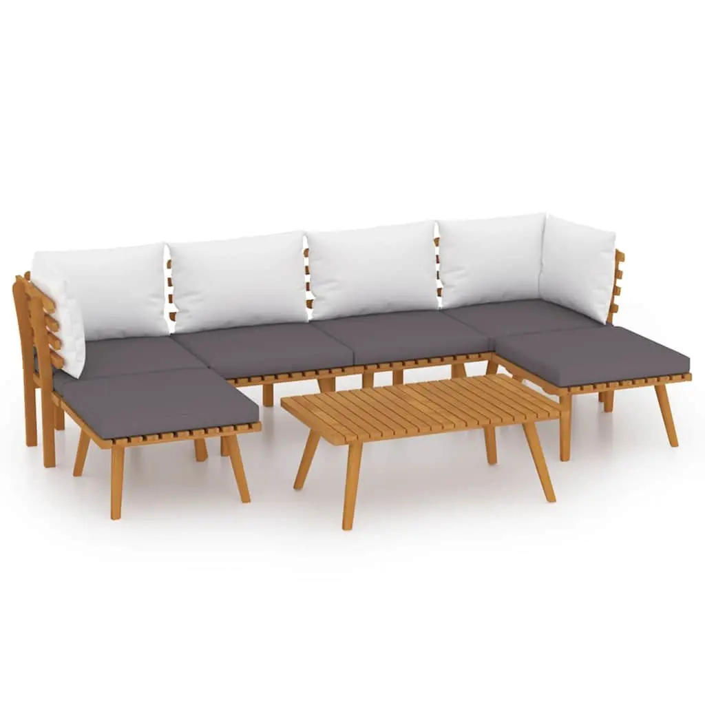 7 Piece Garden Lounge Set with Cushions Solid Acacia Wood Outdoor Patio