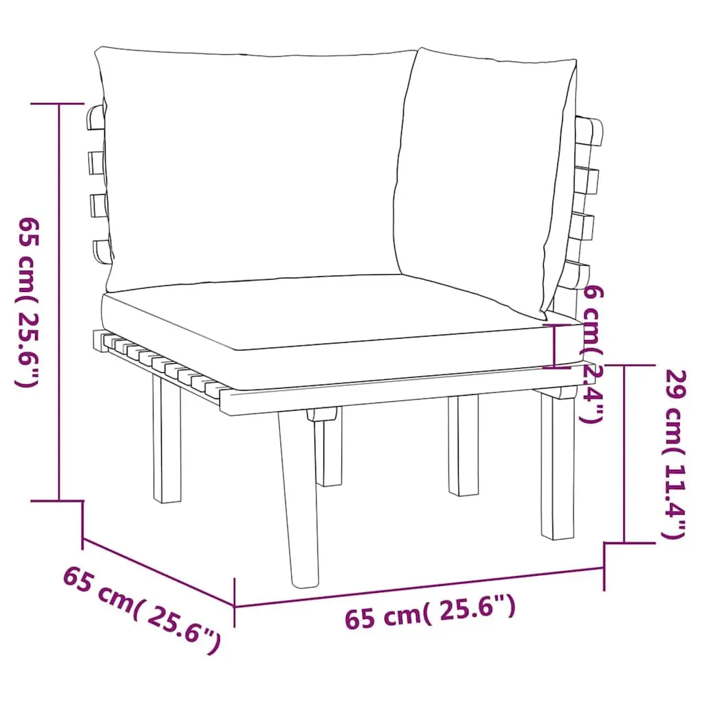 7 Piece Garden Lounge Set with Cushions Solid Acacia Wood Outdoor Patio