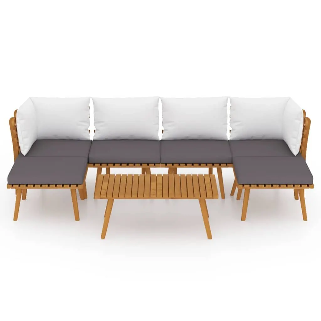 7 Piece Garden Lounge Set with Cushions Solid Acacia Wood Outdoor Patio