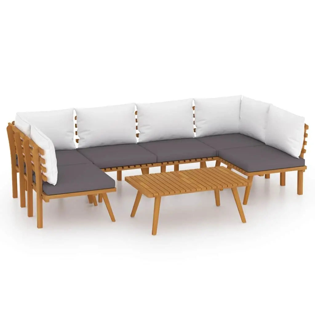 7 Piece Garden Lounge Set Outdoor Furniture Solid Wood Acacia with Cushions