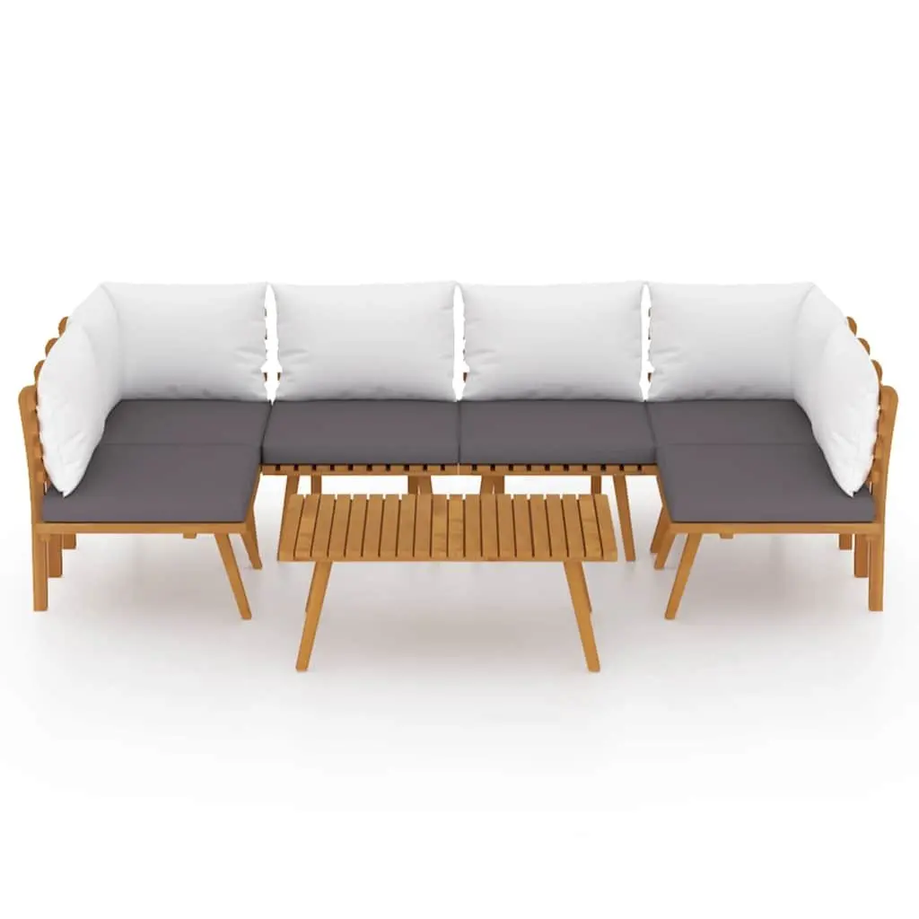 7 Piece Garden Lounge Set Outdoor Furniture Solid Wood Acacia with Cushions