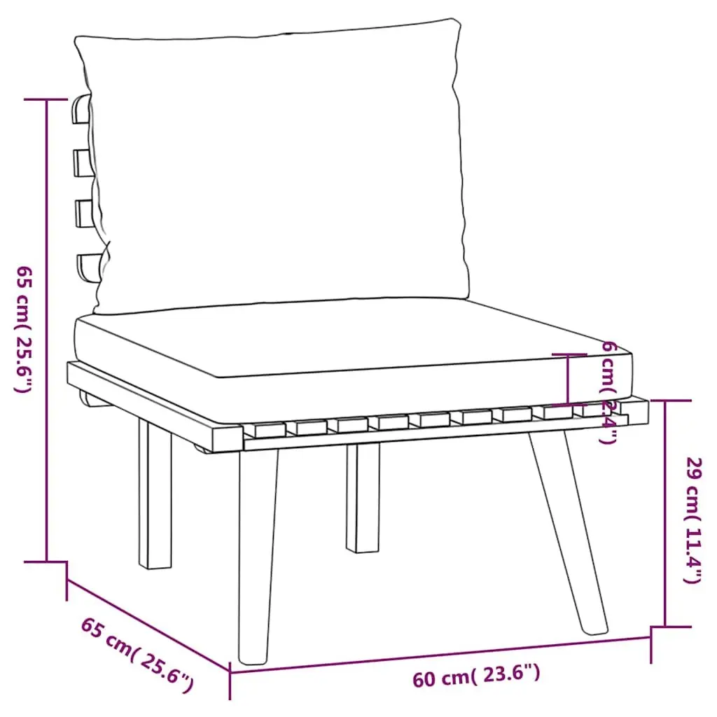 4 Piece Garden Lounge Set Acacia Wood Outdoor Patio Furniture with Cushions