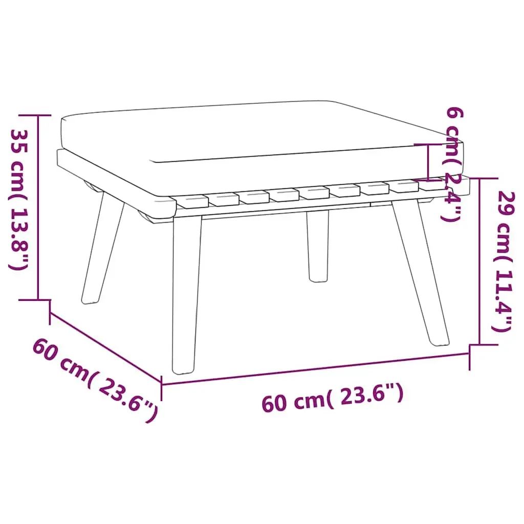 4 Piece Garden Lounge Set Acacia Wood Outdoor Patio Furniture with Cushions