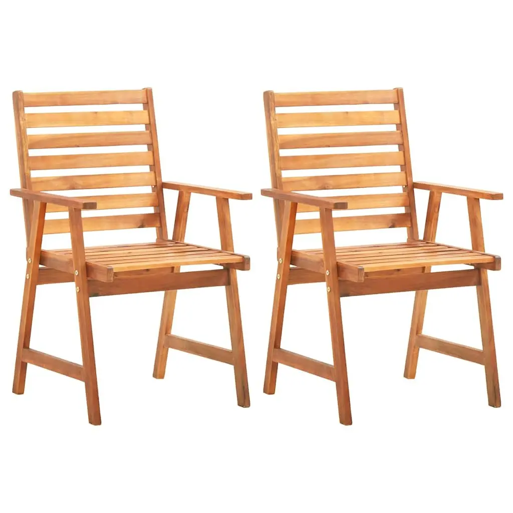 Garden Dining Set 3 Piece Outdoor Patio Furniture Brown Solid Wood Table Chairs