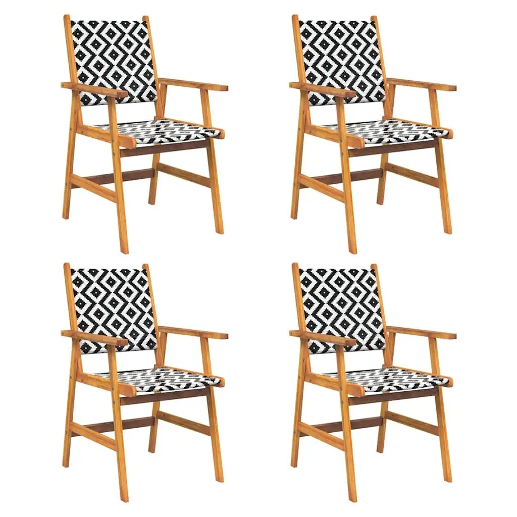 Garden Dining Set 5 Piece Solid Acacia Wood Outdoor Furniture Patio Table Chairs Brown